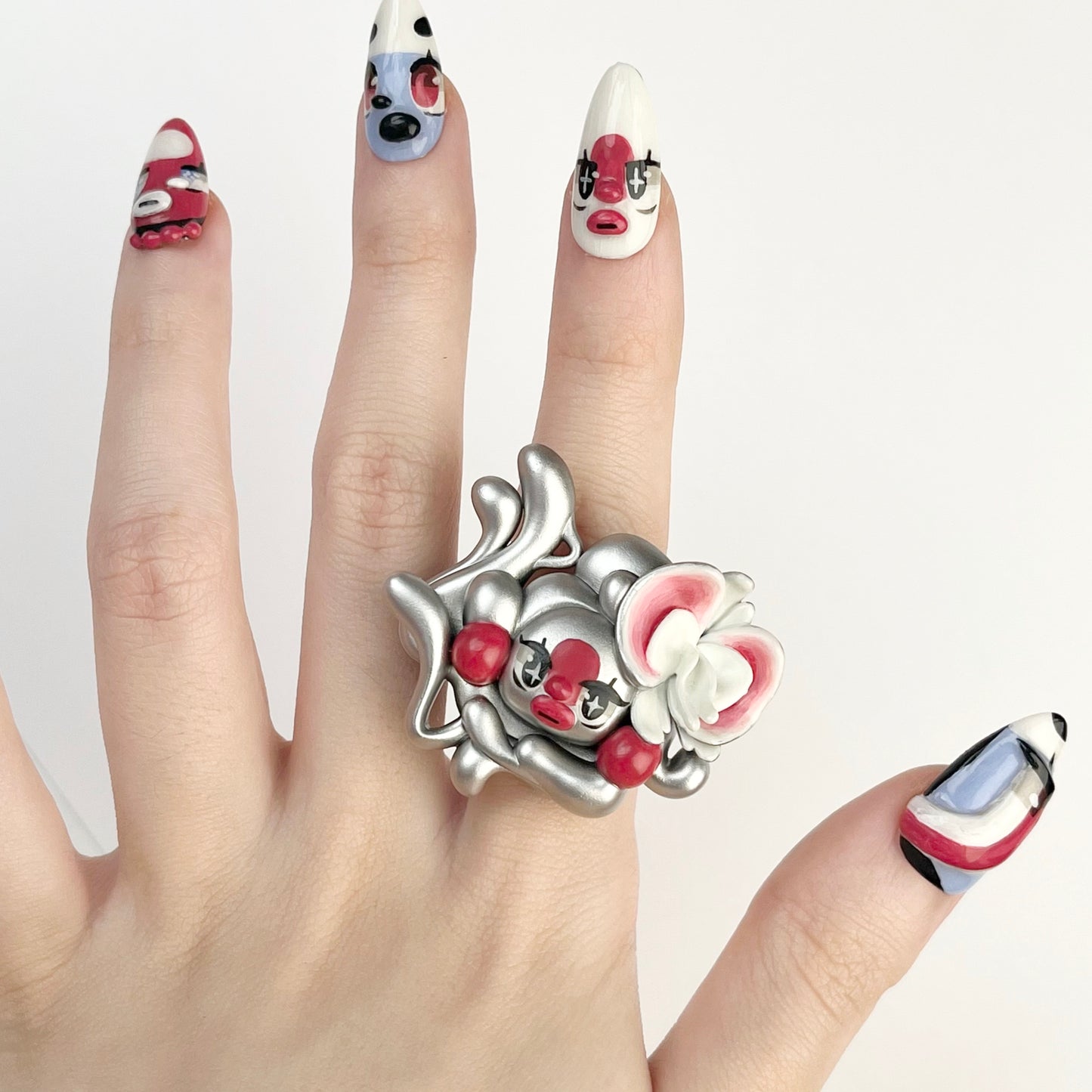 (Made-to-Order) Silver Necrofloria Suki Ring