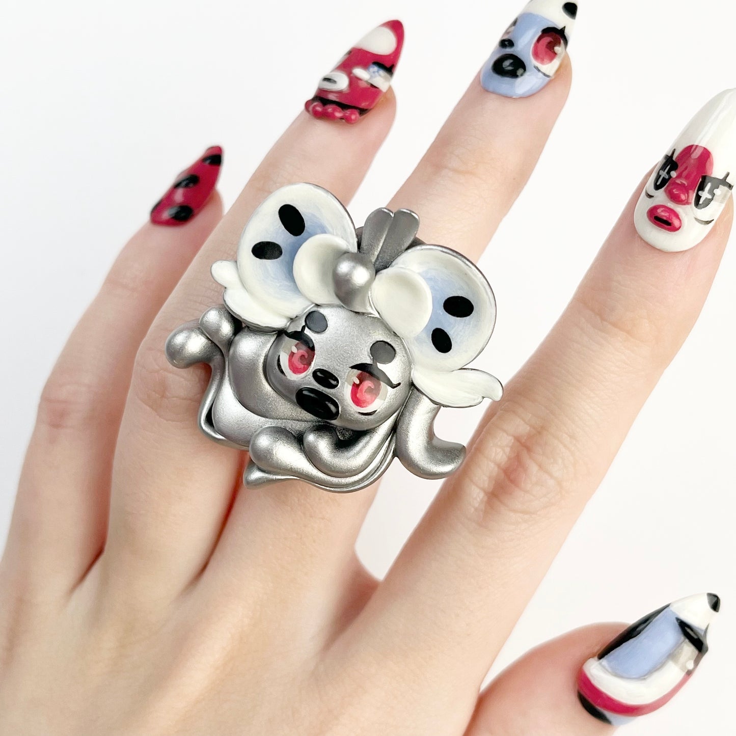 (Made-to-Order) Silver Necrofloria Hana Ring