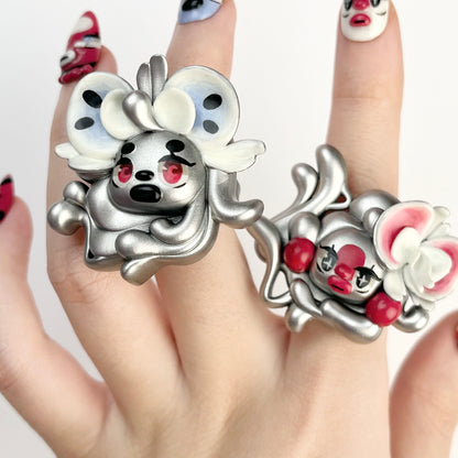 (Made-to-Order) Silver Necrofloria Hana Ring