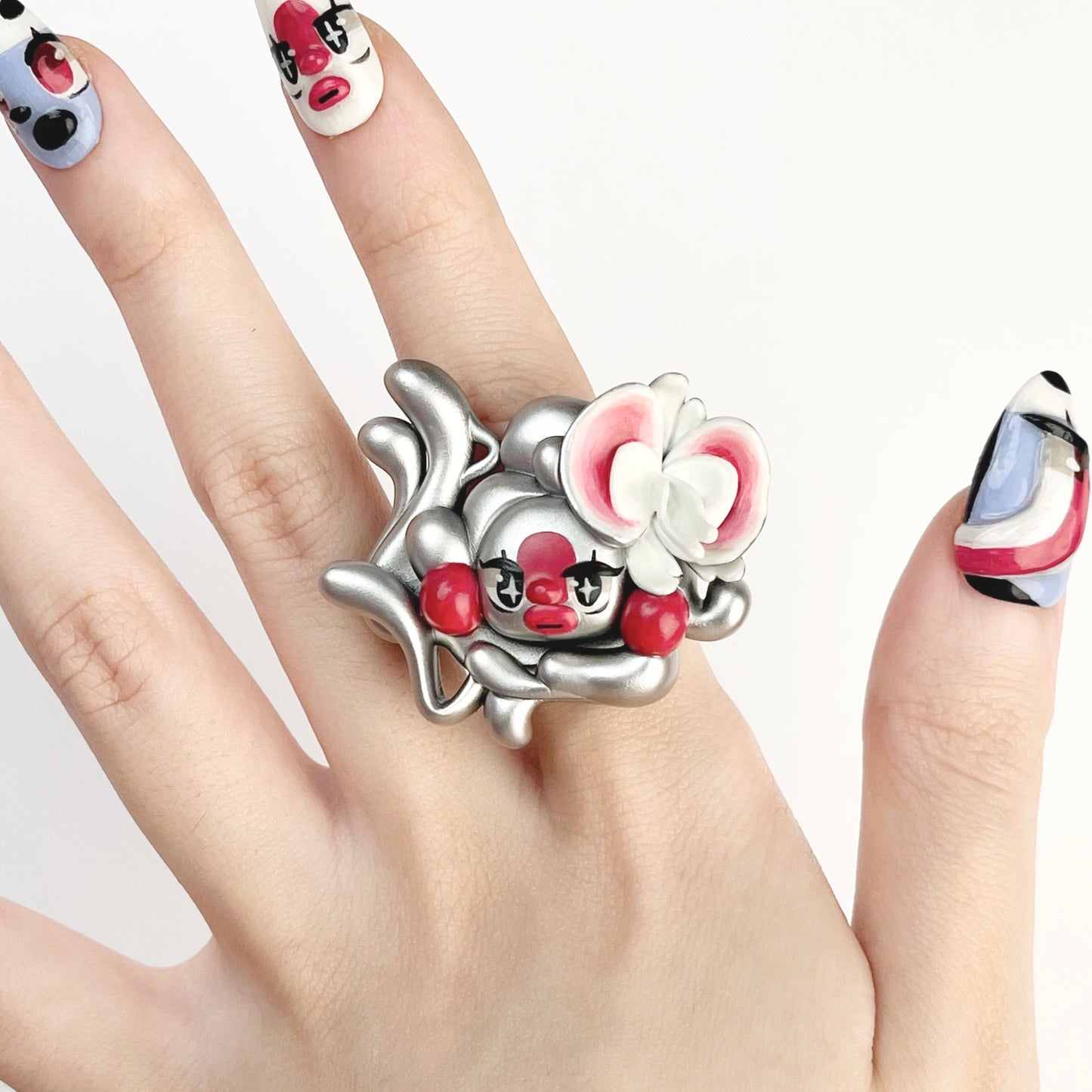 (Made-to-Order) Silver Necrofloria Suki Ring